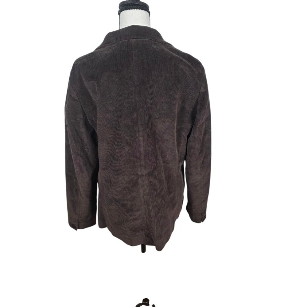 LLBean‎ Womens Brown Corduroy Blazer Jacket Button Front Pockets Size 16 Reg - Picture 3 of 7